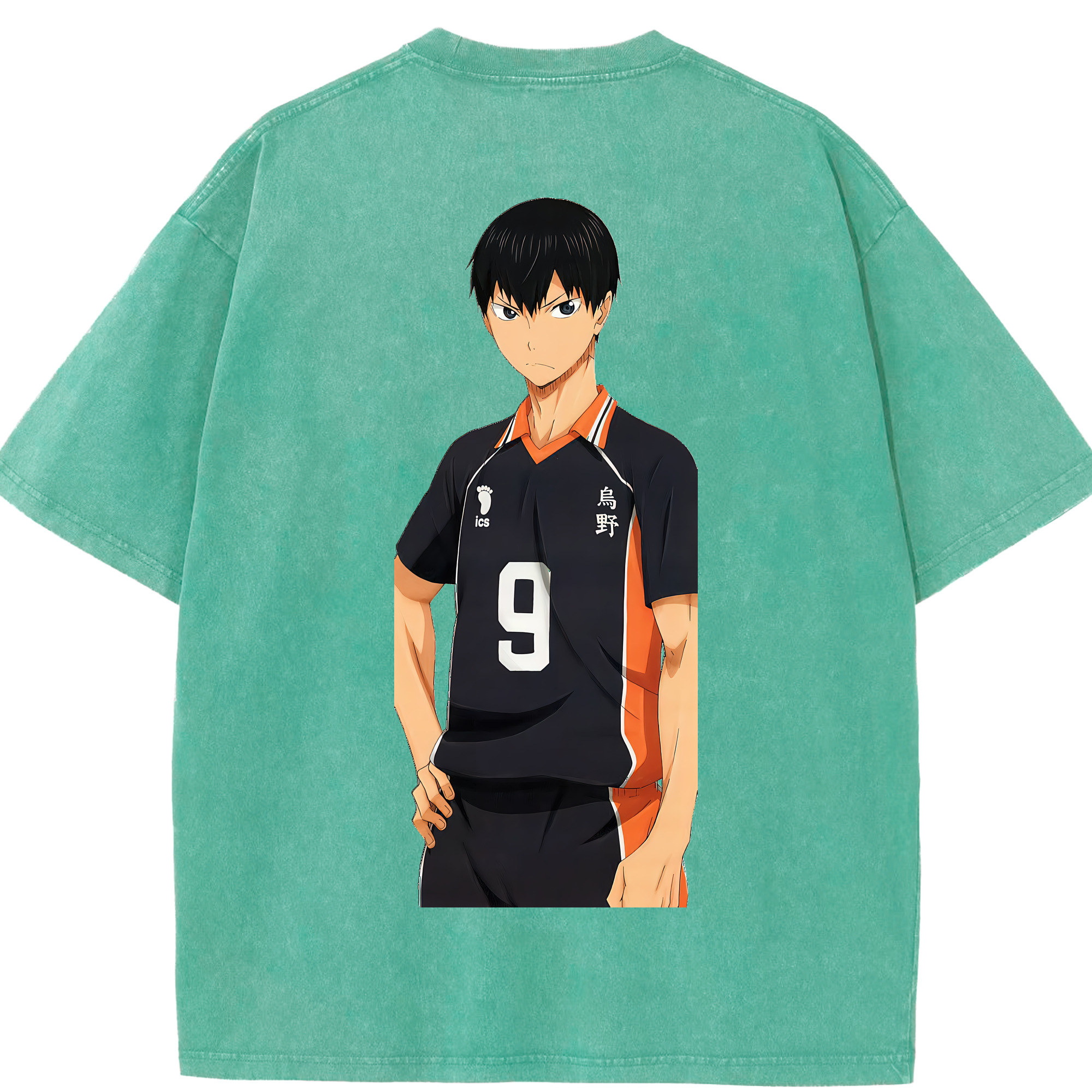 （画像用） ハイキュー!! Haikyu!! 綿100% ヴィンテージ風 半袖Tシャツ（背面プリント）